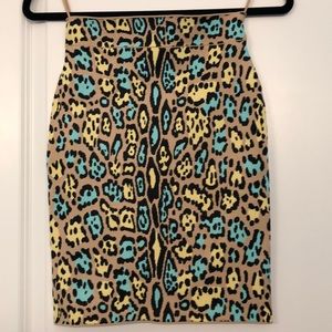 BCBGMAXAZRIA bandage leopard skirt